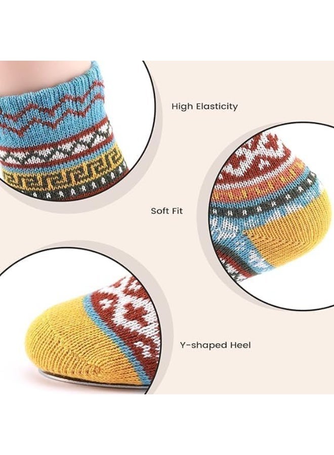 CLENEA Wool Socks,Wool Socks for Women,5 Pairs Crew Socks for Women,Wool Socks,Mens Boot Socks,Hiking Socks,Women Long Cozy Socks - Image 3
